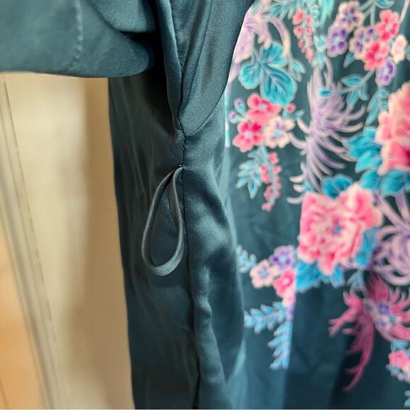 Victoria’s Secret teal floral O/S kimono Robe - Picture 2 of 7